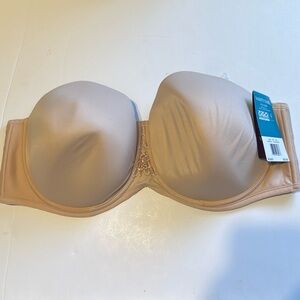 NWT Vanity Fair Strapless Underwire Tan Bra 38G